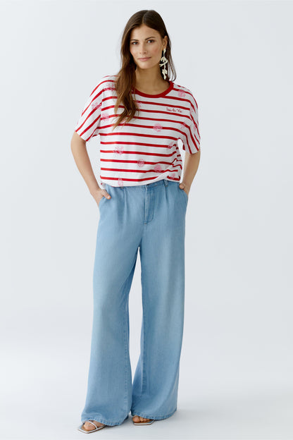 Oui - Red and White T-Shirt