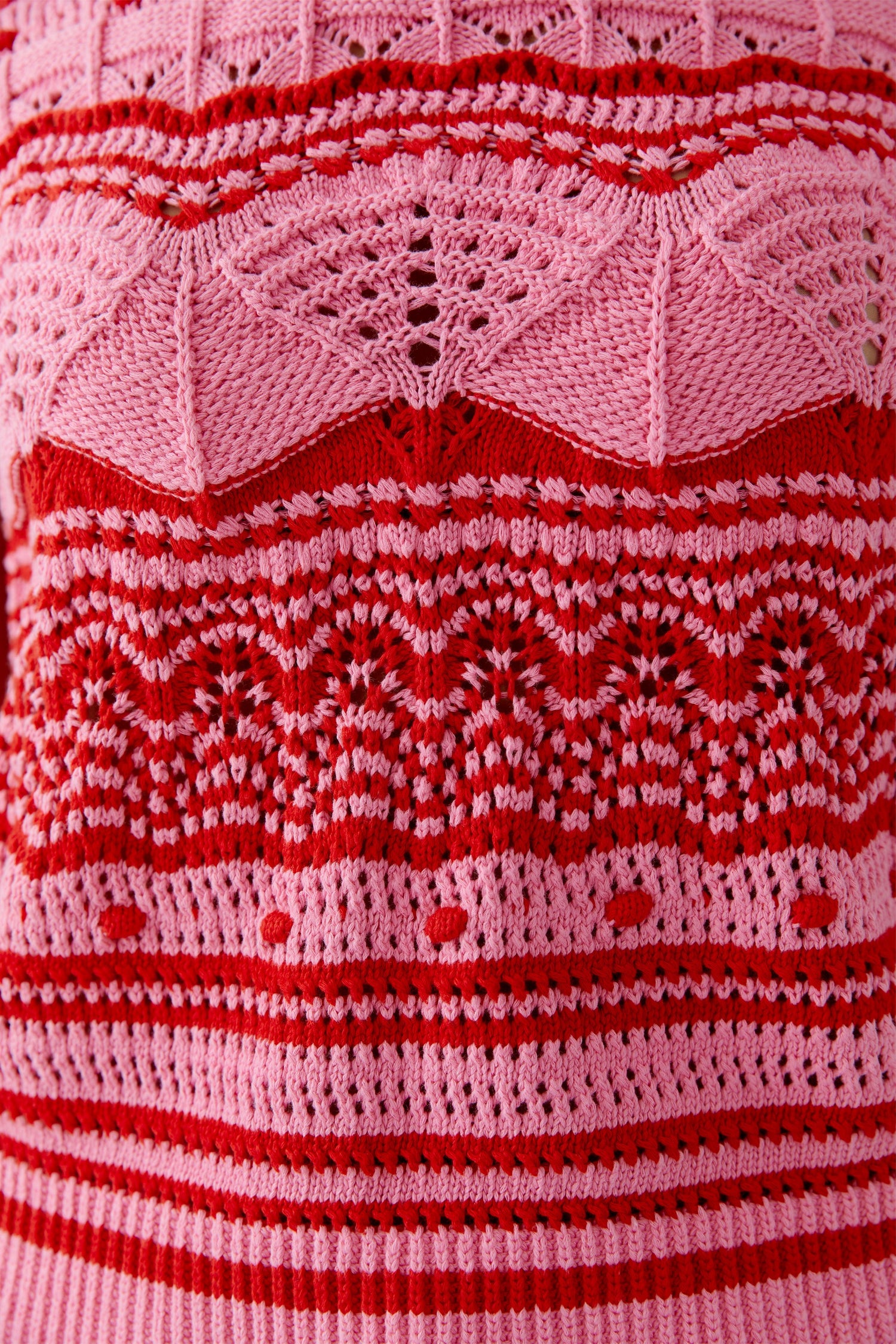 Oui  - Red and Pink Rose Knitted top