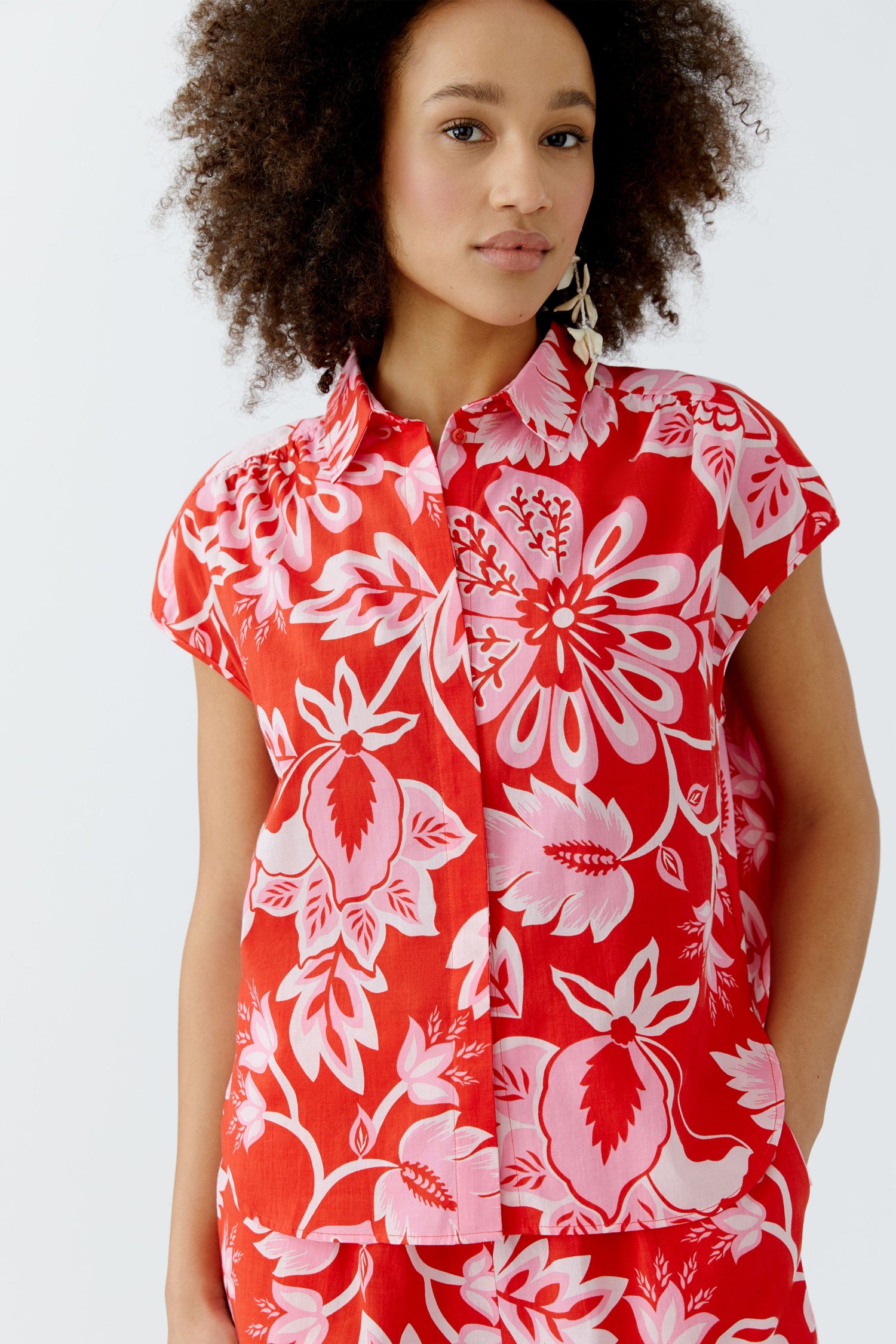 Oui - Red Rose Shirt