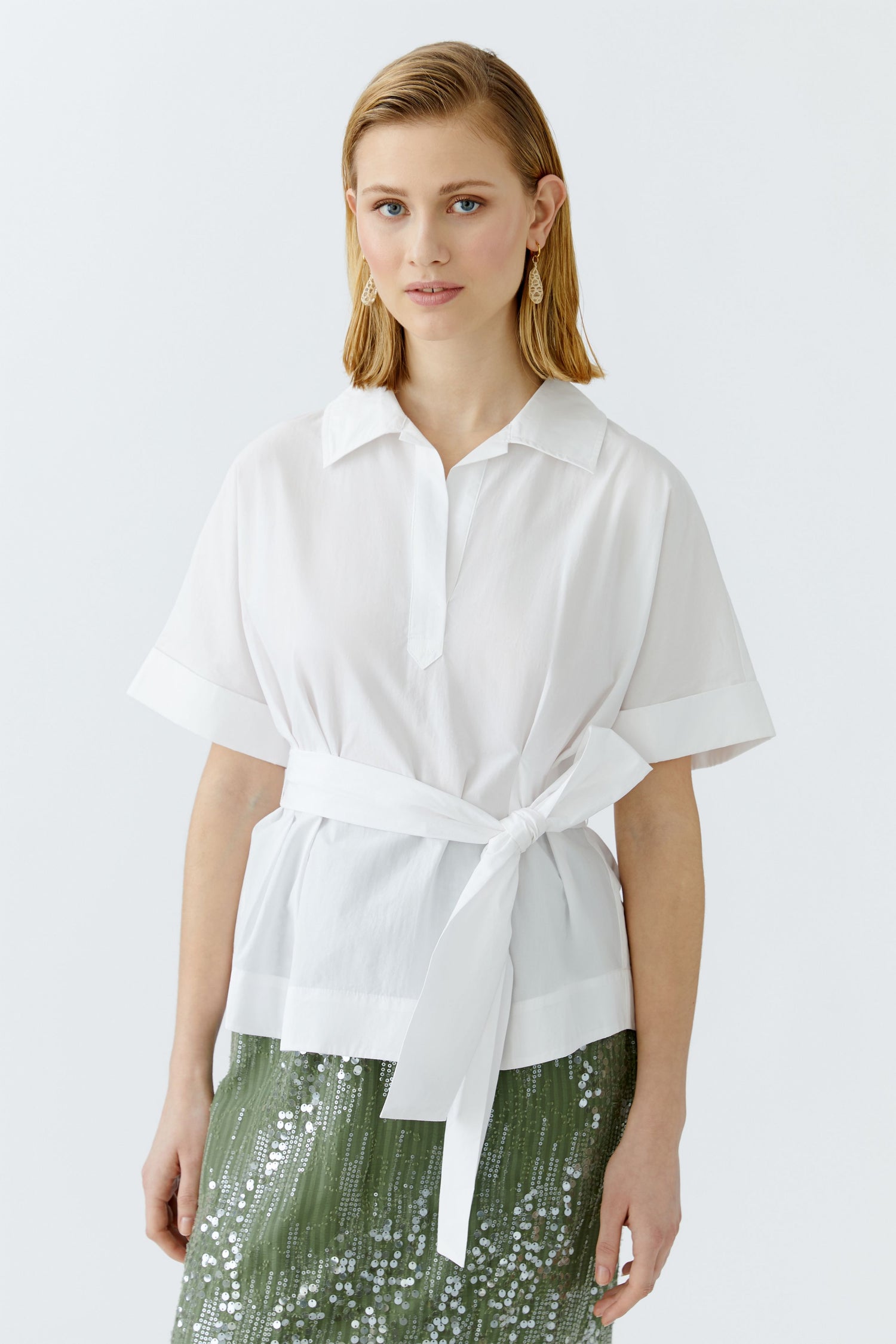 Oui- White Luxe Blouse