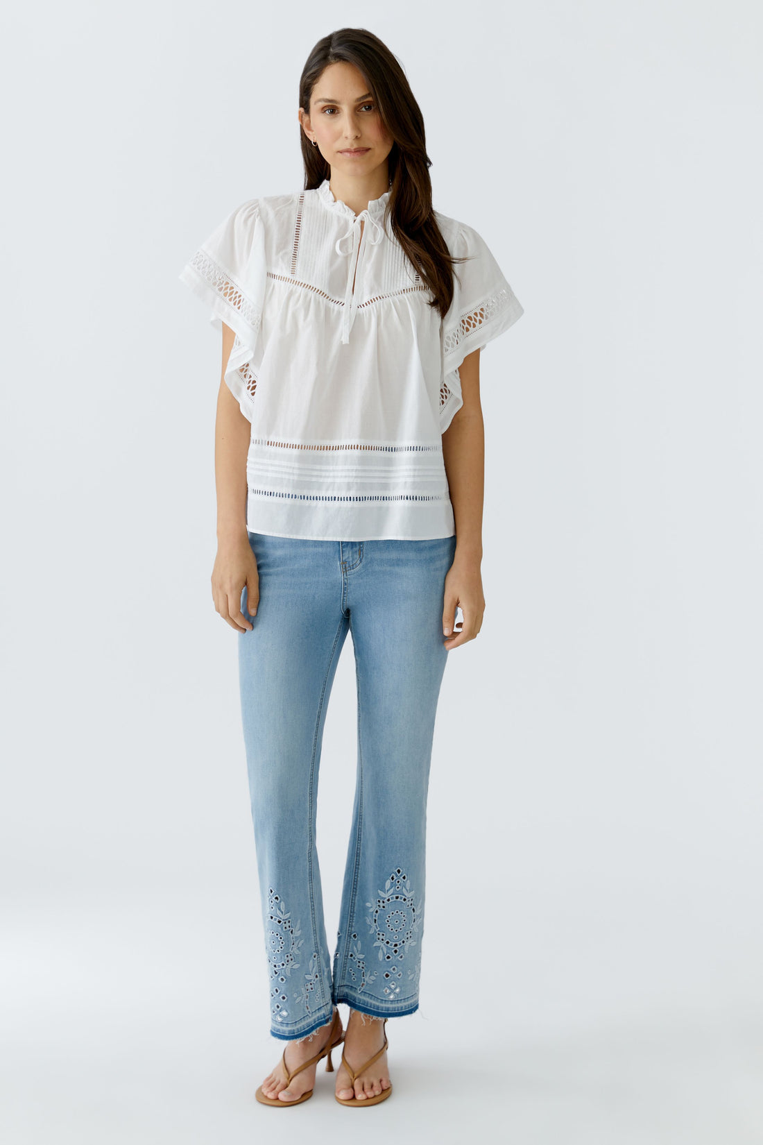 Oui White Lace Blouse