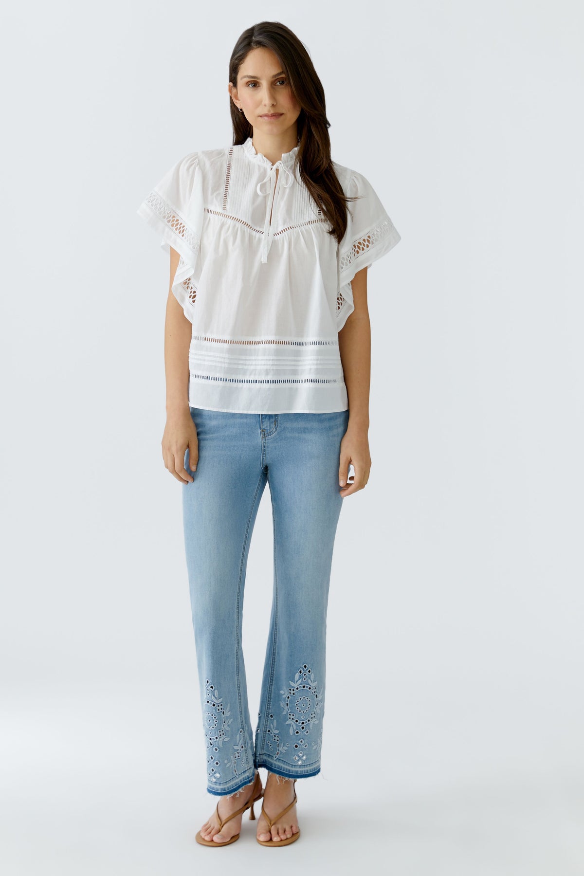 Oui White Lace Blouse