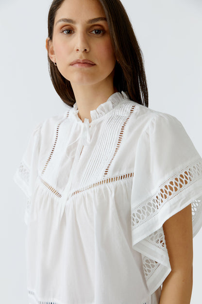 Oui White Lace Blouse
