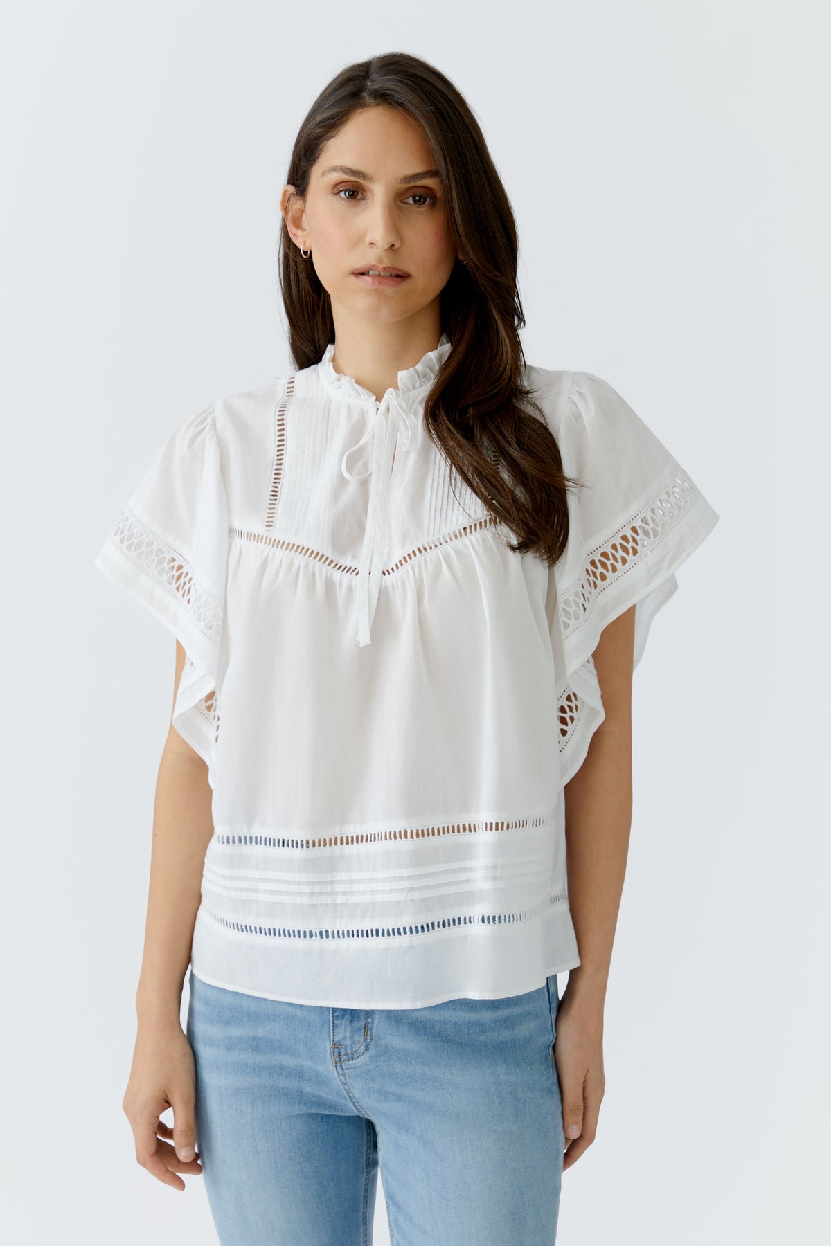 Oui White Lace Blouse