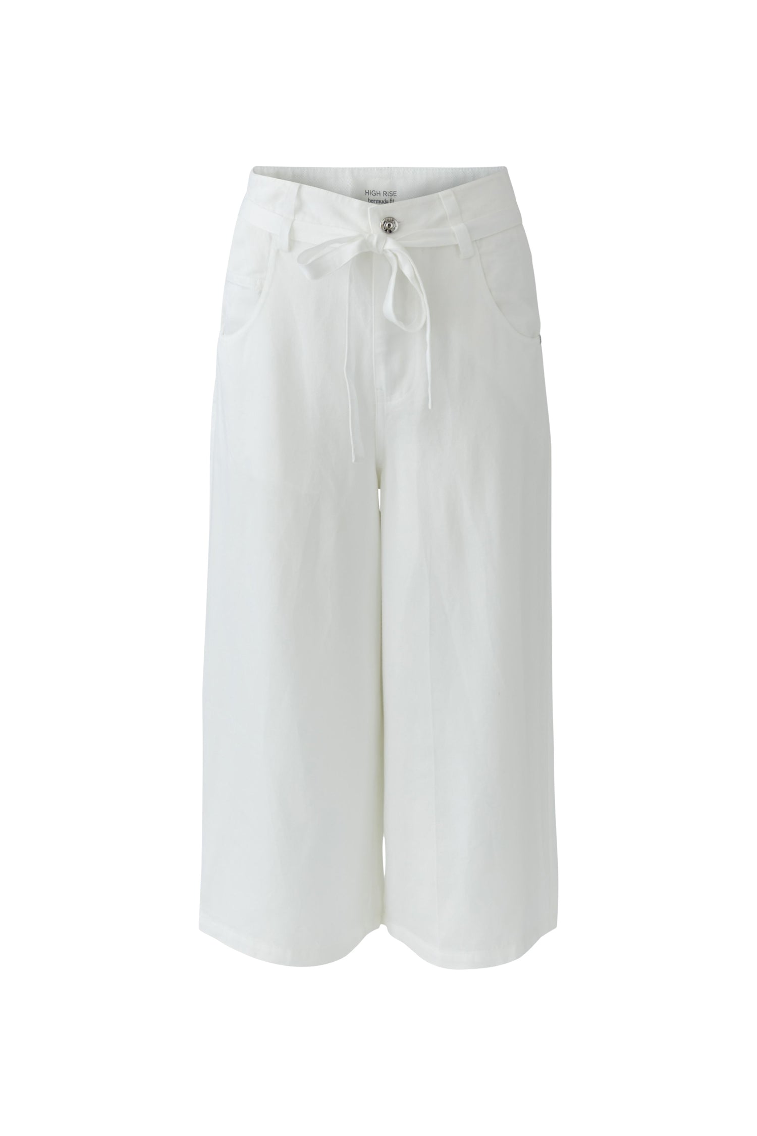 Oui Bermuda White Denim Shorts