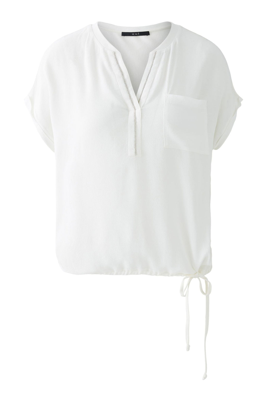 Oui- White Drawstring Top