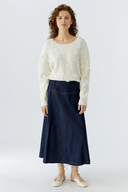 Oui Denim Midi Skirt