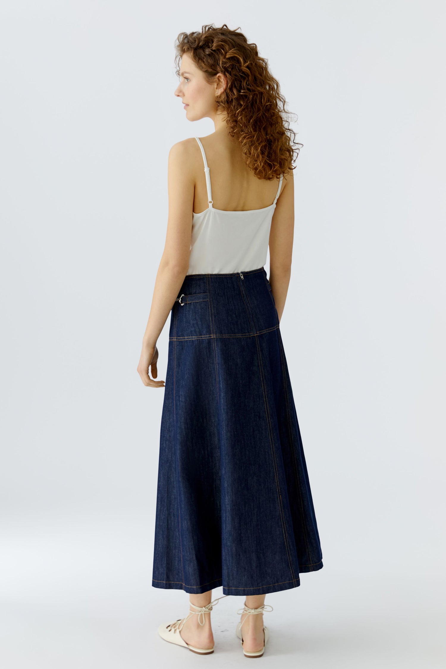 Oui Denim Midi Skirt