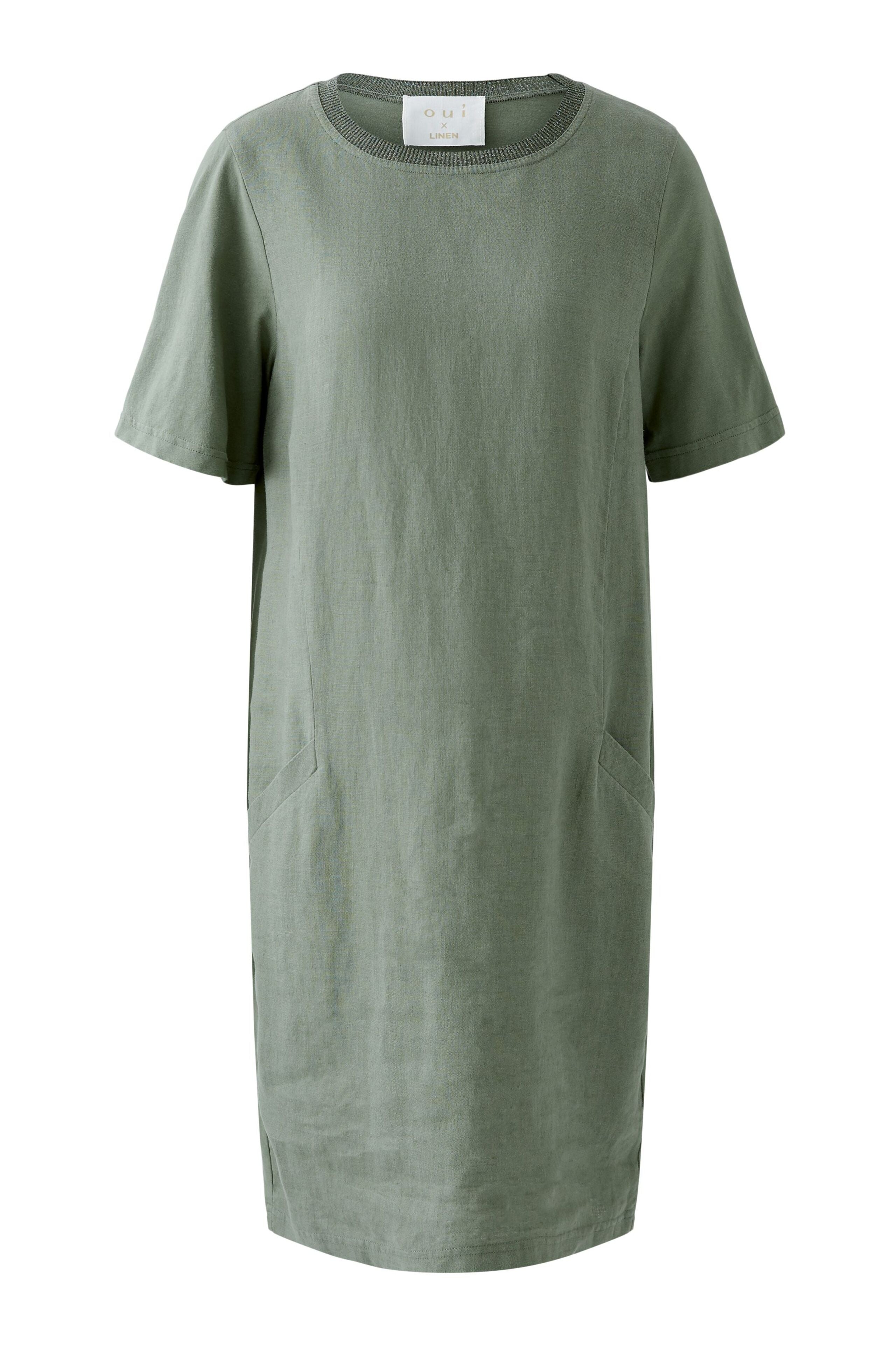 Oui - Olive Linen Dress