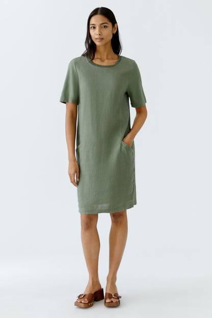 Oui - Olive Linen Dress