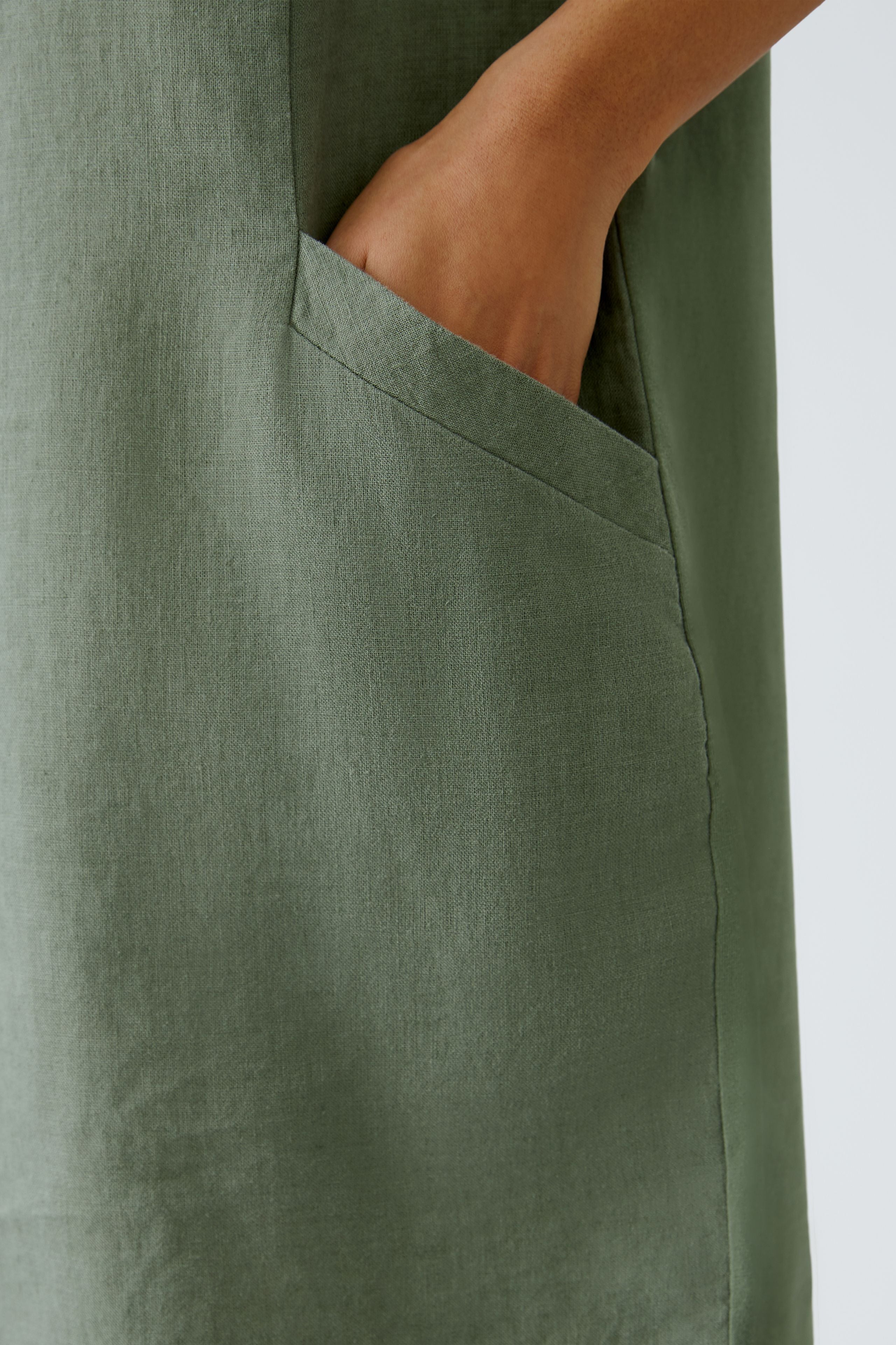 Oui - Olive Linen Dress