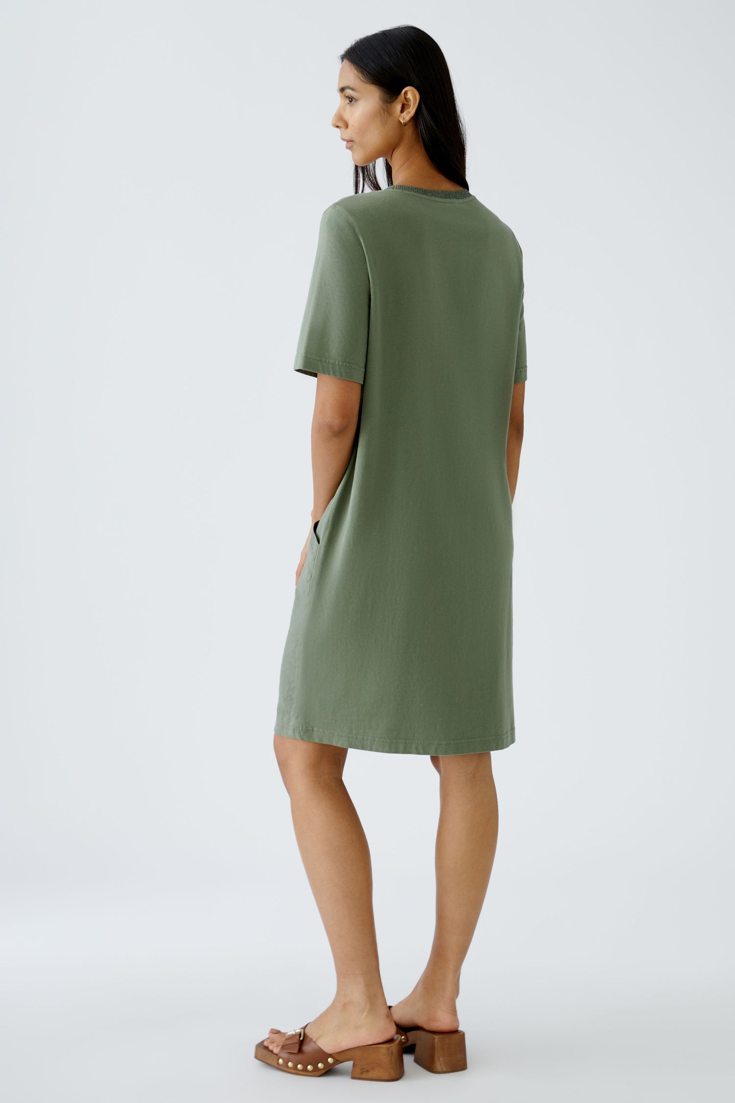 Oui - Olive Linen Dress