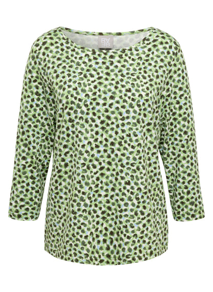 RABE - Green Wild Printed 3/4 Sleeve Tee