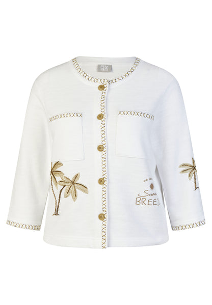 RABE - Palm Printed White Cotton Jacket