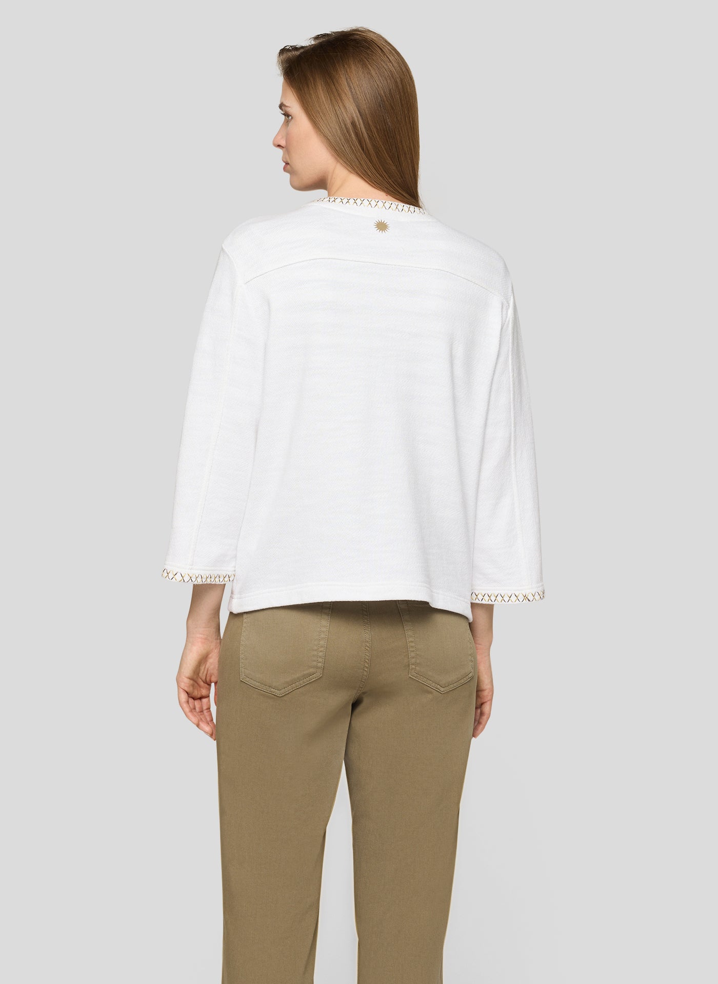 RABE - Palm Printed White Cotton Jacket