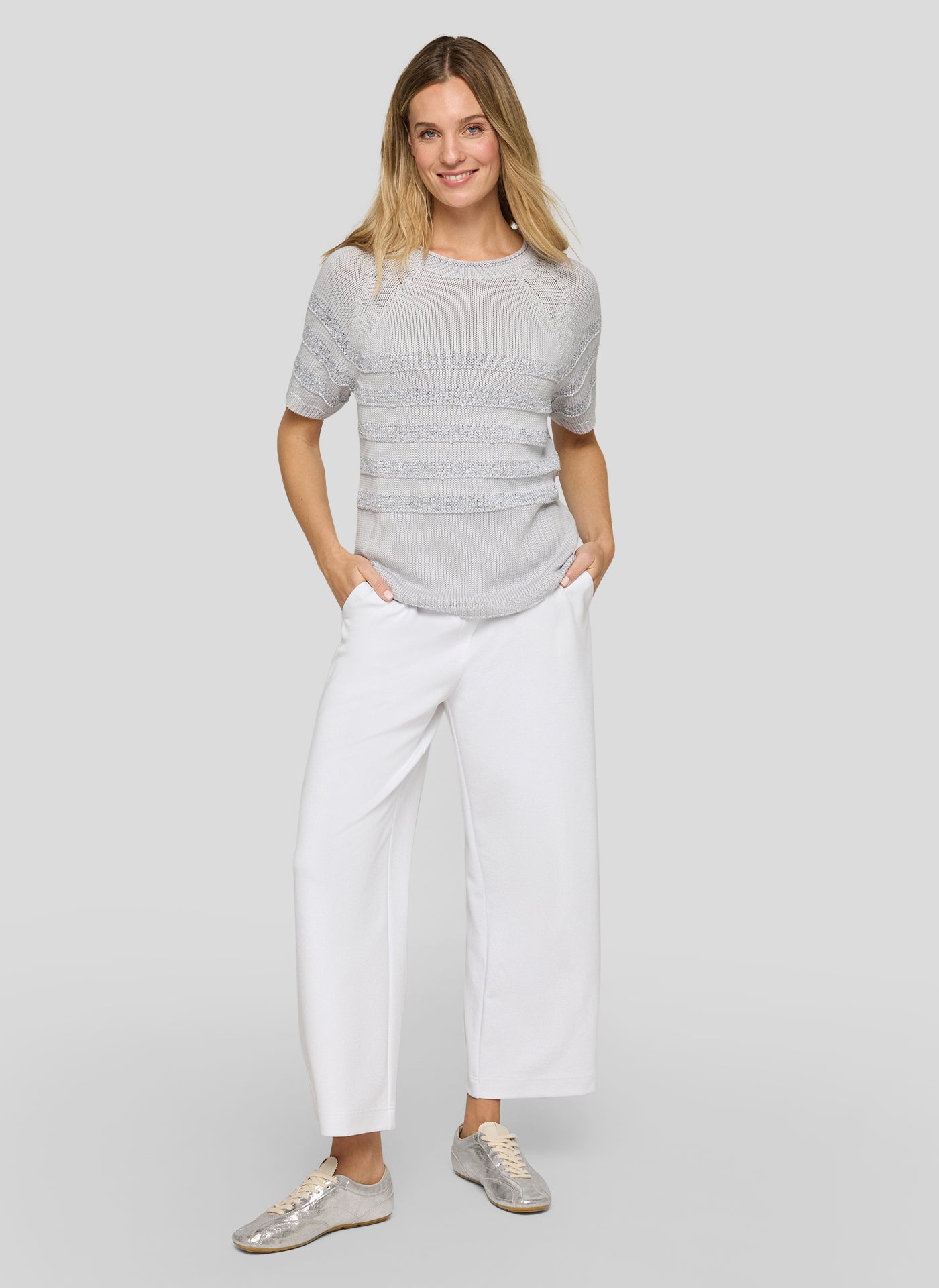 Rabe- Silver Knit Top