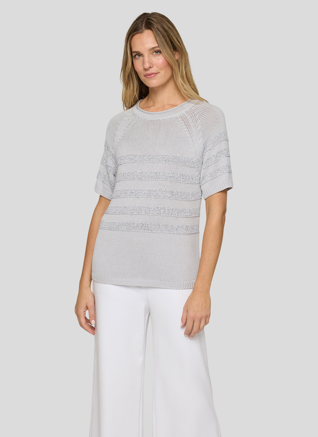 Rabe- Silver Knit Top
