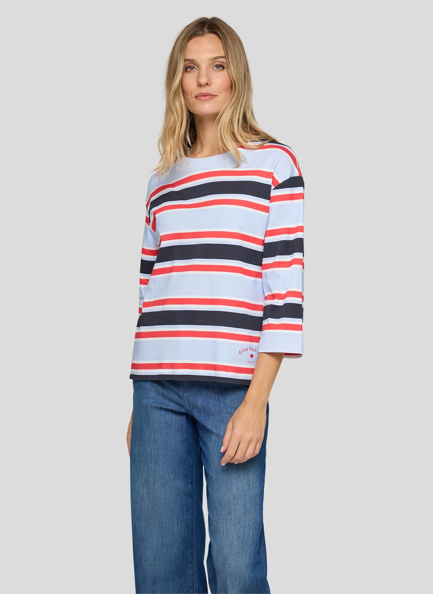 RABE - Striped Nautical 3/4 Sleeve Tee