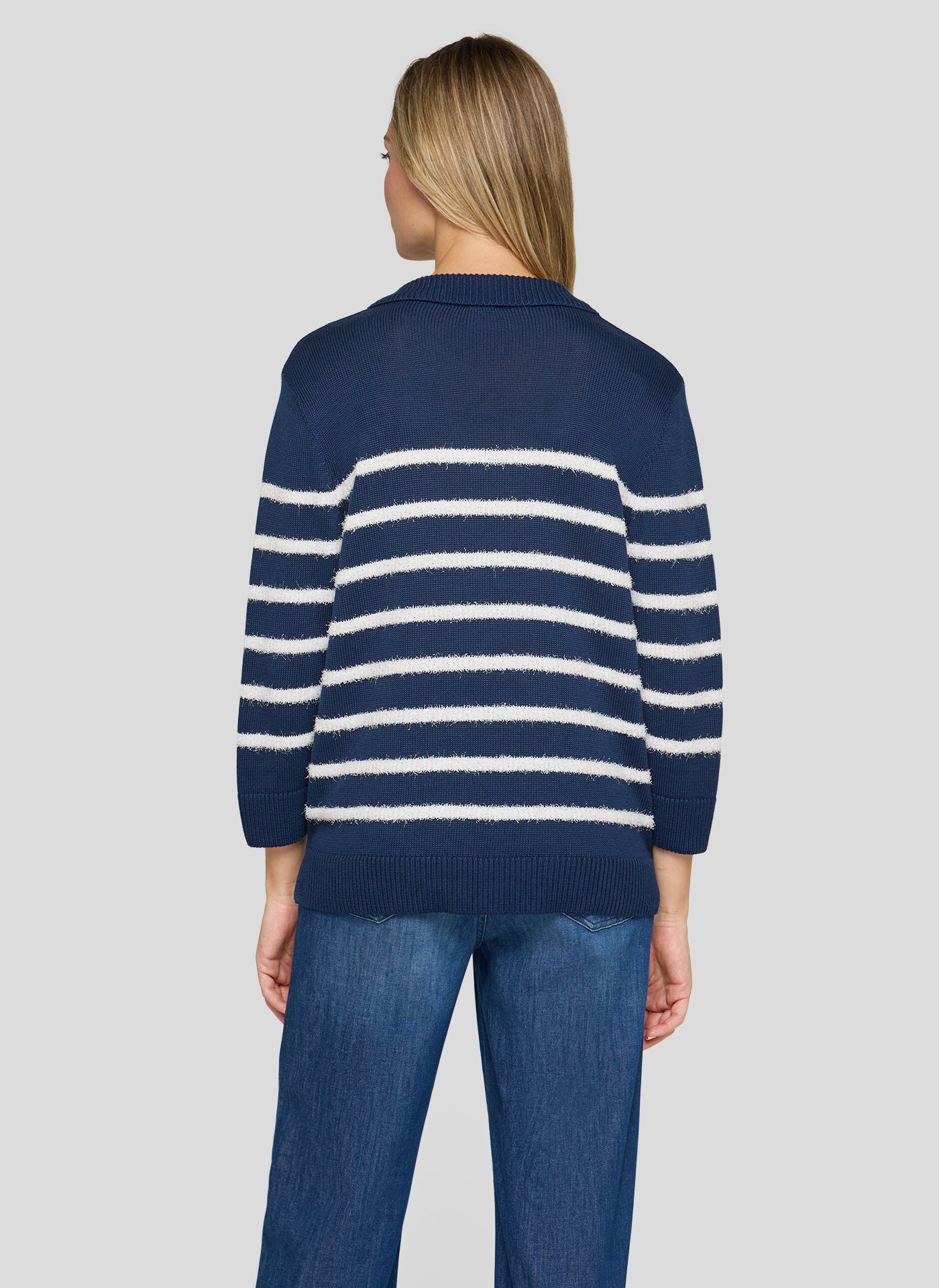 Rabe- Navy and White Collar Knit