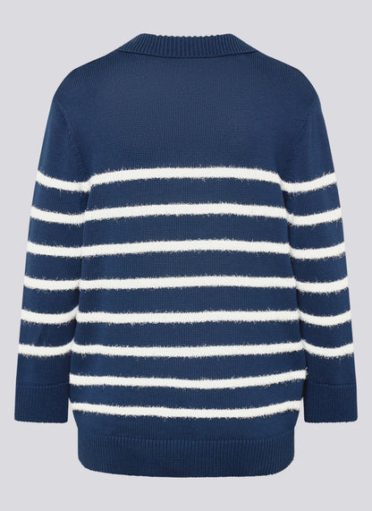 Rabe- Navy and White Collar Knit