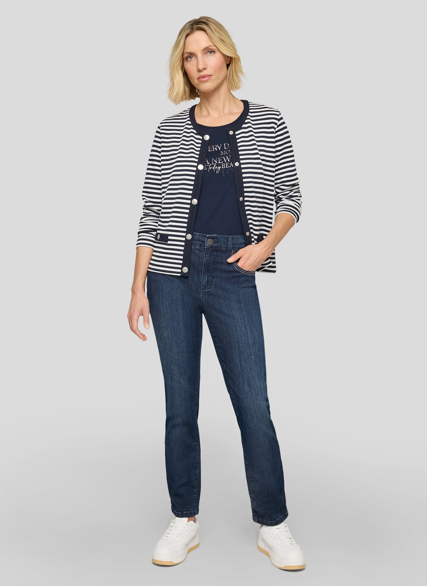 Rabe-Navy and White Stripe Jacket