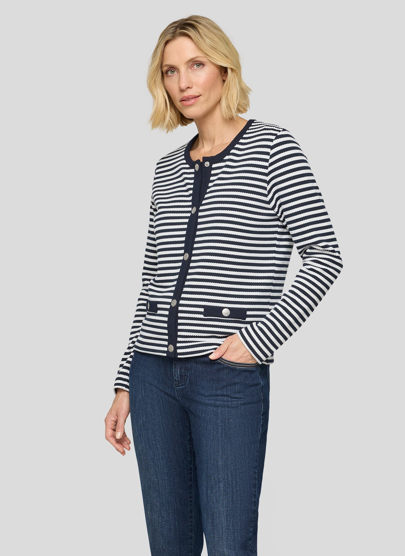 Rabe-Navy and White Stripe Jacket
