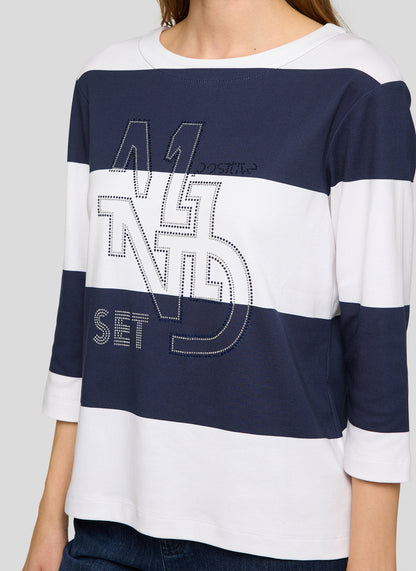 Rabe- Navy and White Crystal Jumper