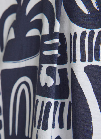 RABE - Navy and White Printed 3/4 Sleeve Dress