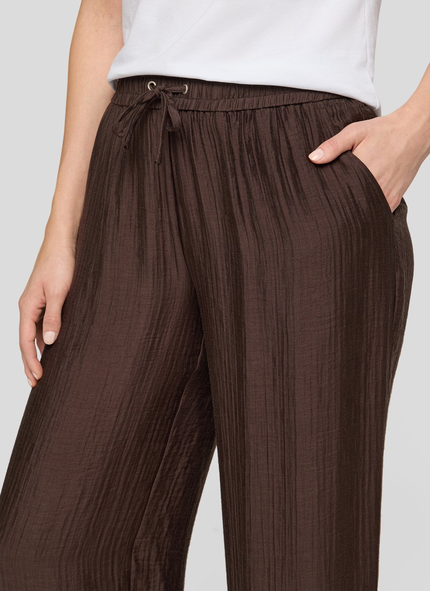 Rabe- Pull On Wide Leg Chocolate Pant