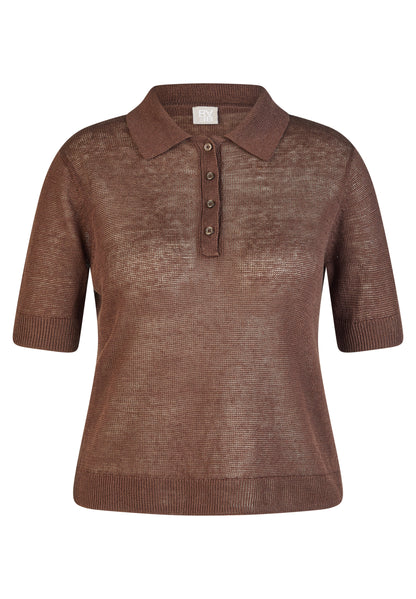 Rabe- Chocolate Linen Knit Polo