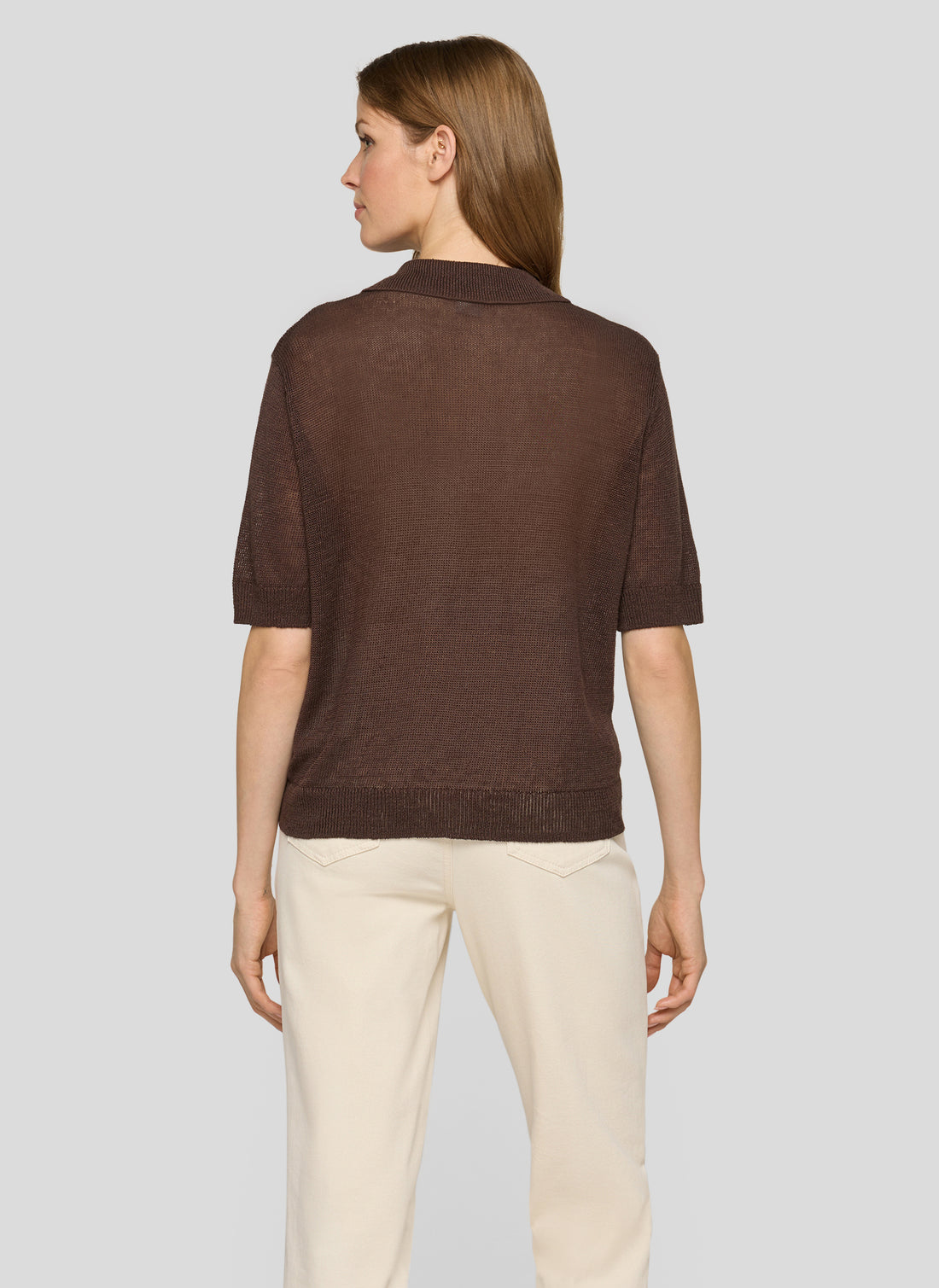 Rabe- Chocolate Linen Knit Polo