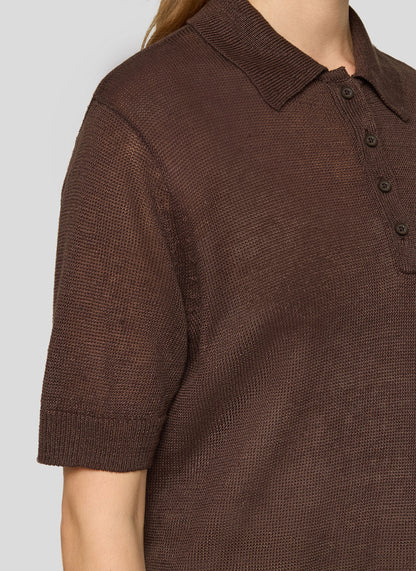 Rabe- Chocolate Linen Knit Polo