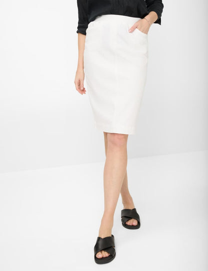 Brax Raphaela-  Pamina Skirt - White Denim