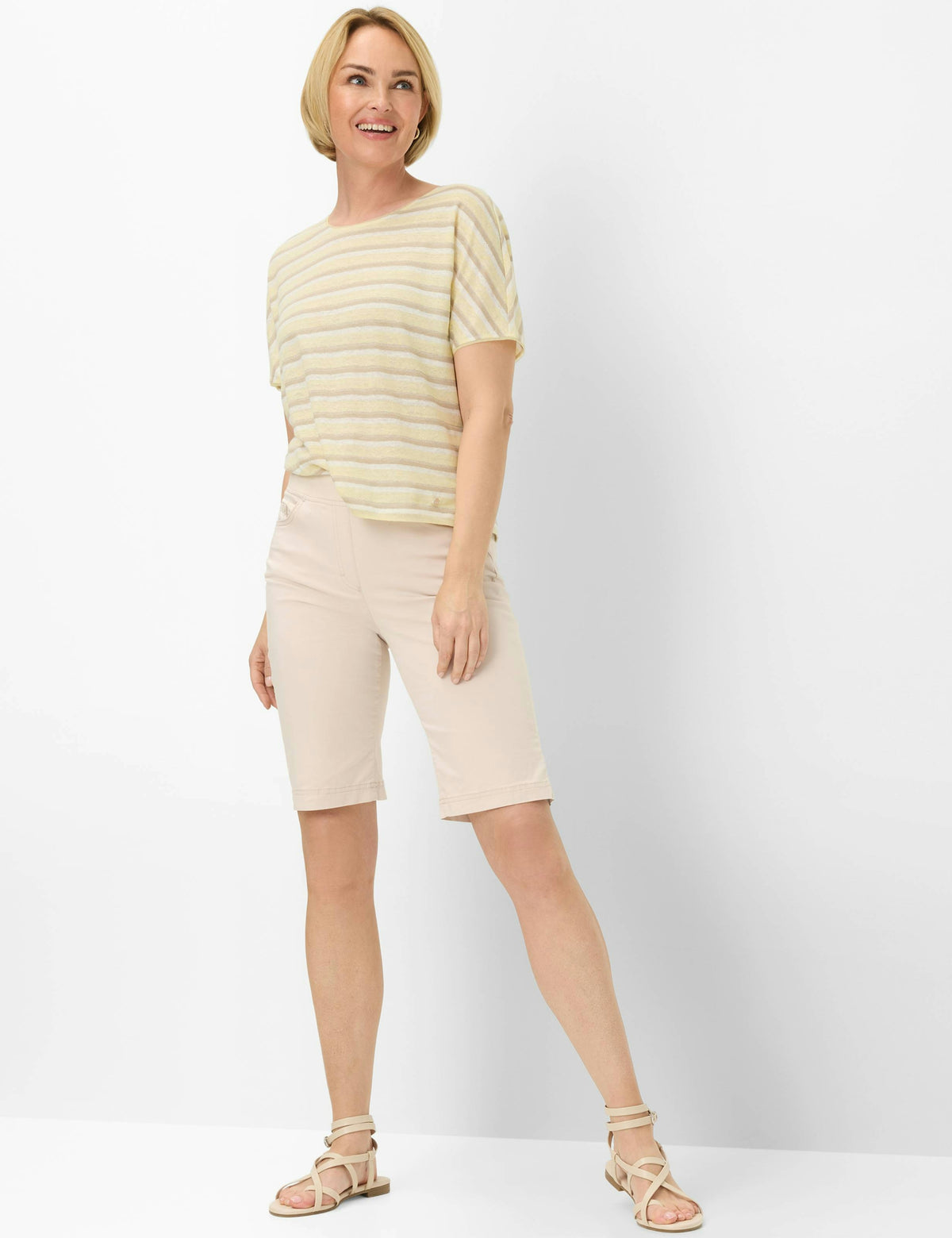 BRAX Pamina Bermuda Shorts - Light Beige