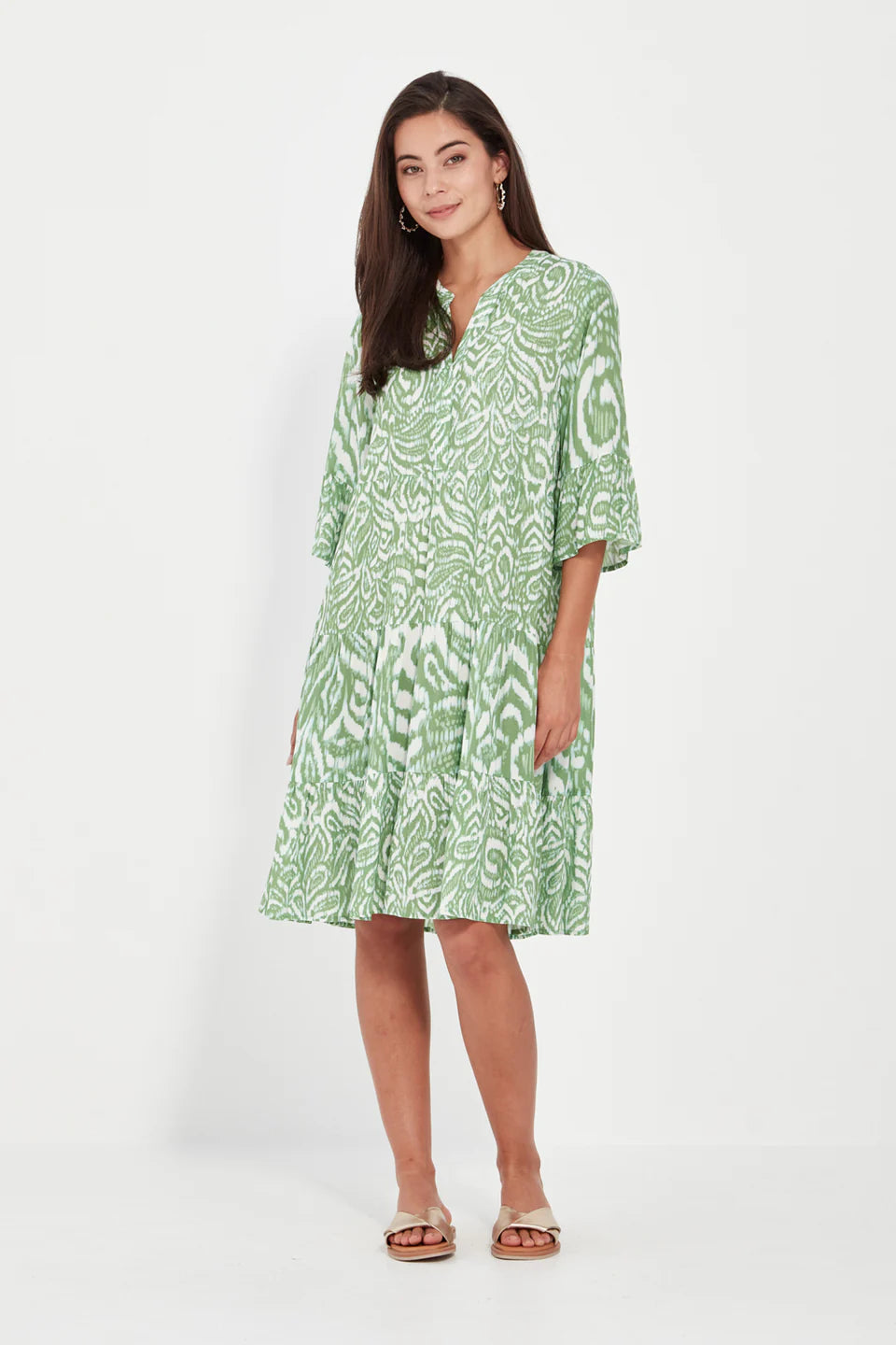 Verge - Vale Dress Green Print