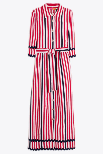 Vilagallo Natalia Italian Red Stripe Dress