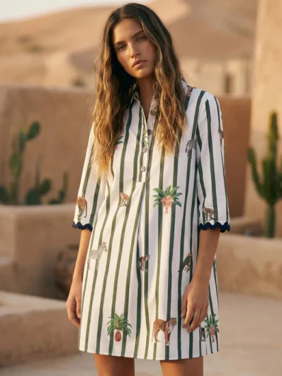Vilagallo Green Stripes Dress