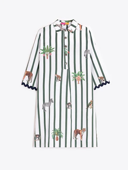 Vilagallo Green Stripes Dress