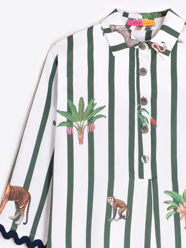 Vilagallo Green Stripes Dress