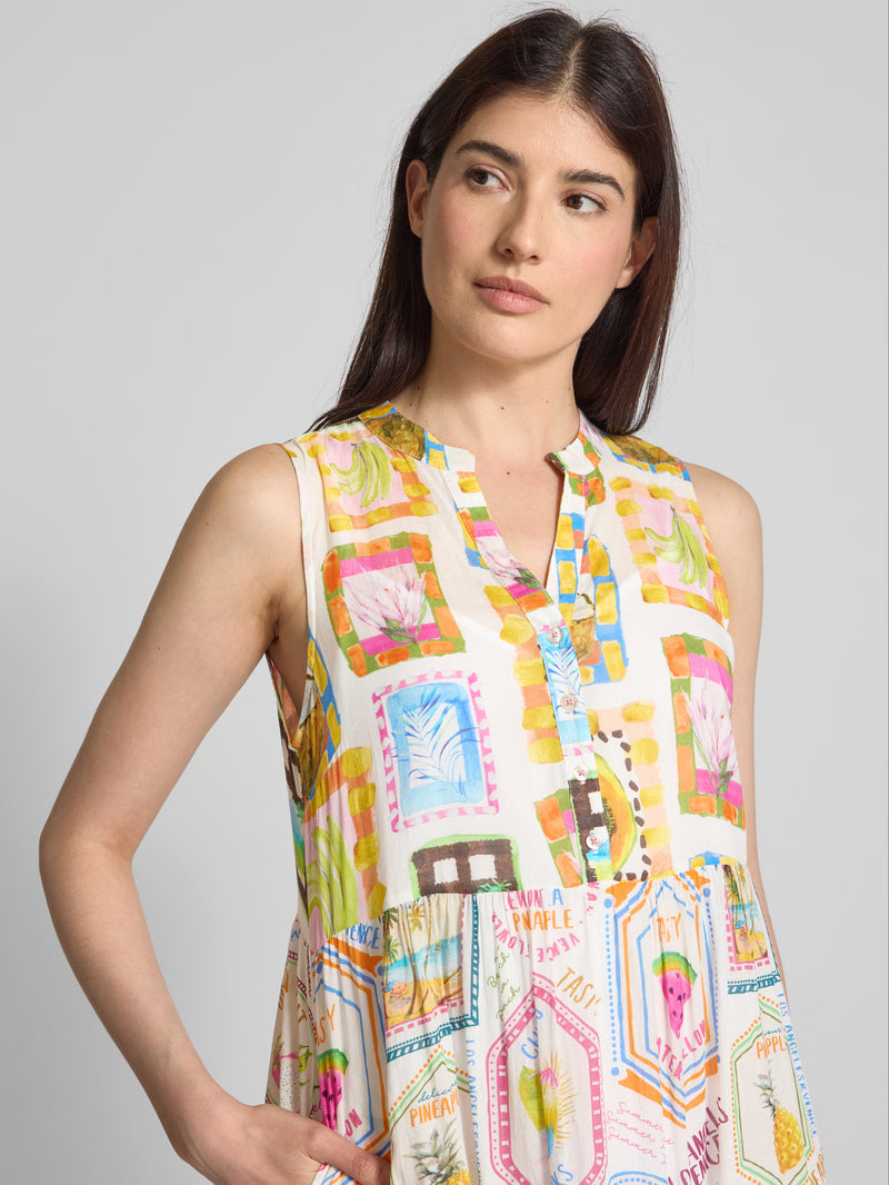 Emily Van Den Bergh - Tropical Fruit Sleeveless Maxi Dress