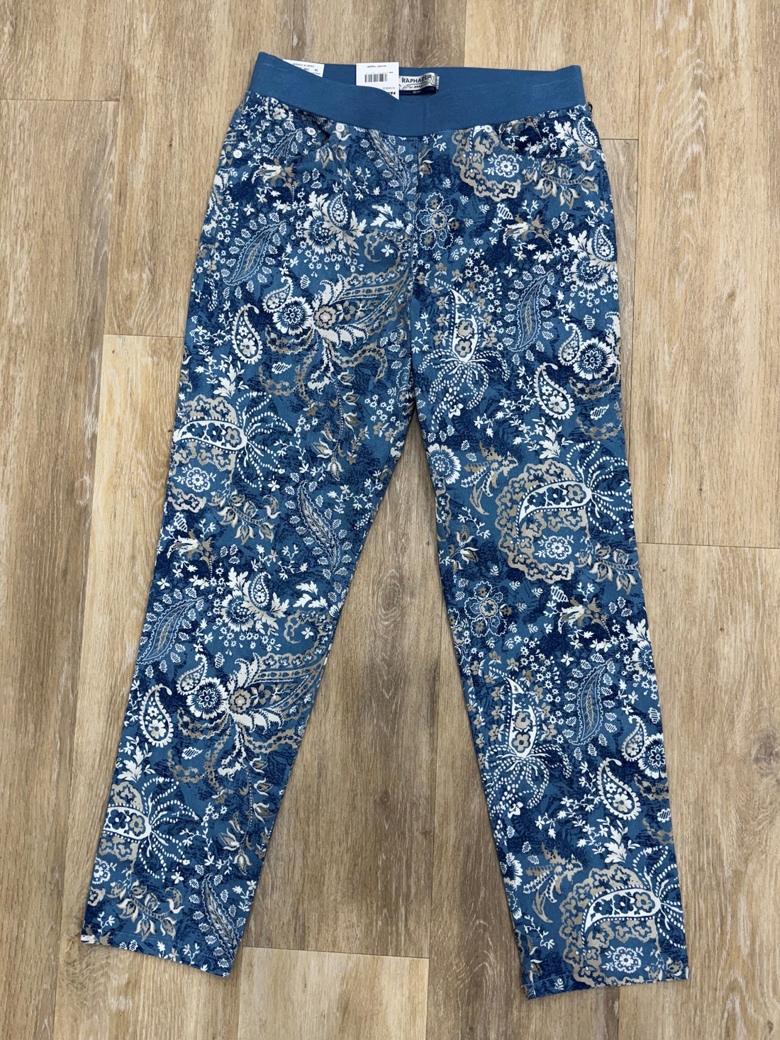 Brax Raphaela Pamina 6/8 Length- Blue and Beige Print