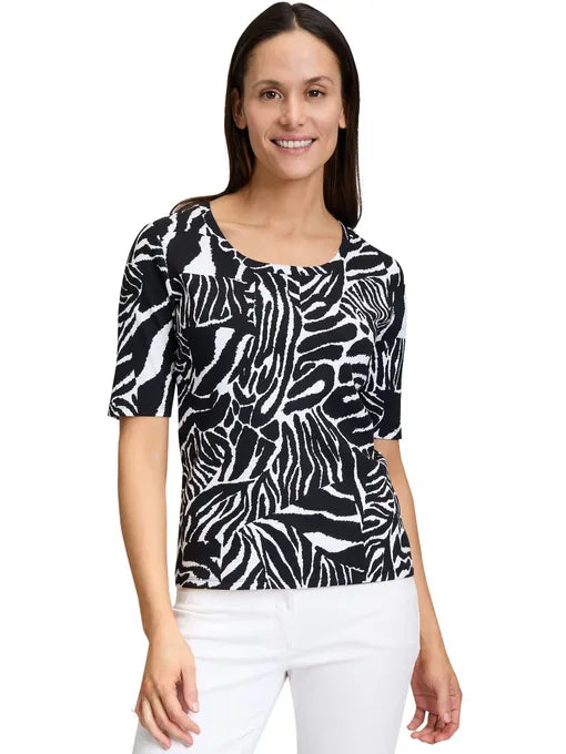 Betty Barclay - So Cosy Black and White Print T-Shirt