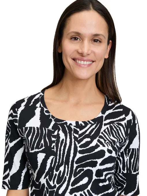 Betty Barclay - So Cosy Black and White Print T-Shirt