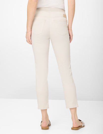 Brax Raphaela Pamina 6/8 Length- Beige and White Print
