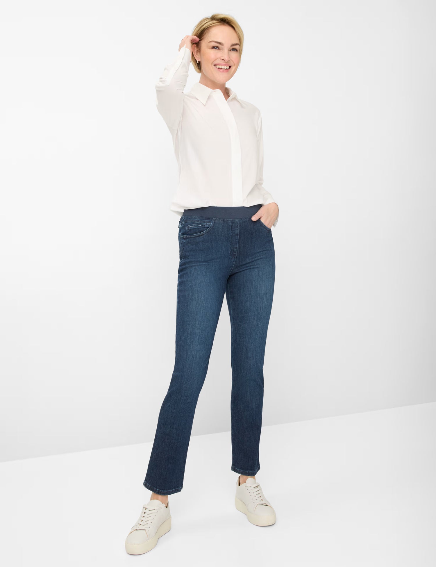 Brax - Pamina Pull on Pant - Blue Denim