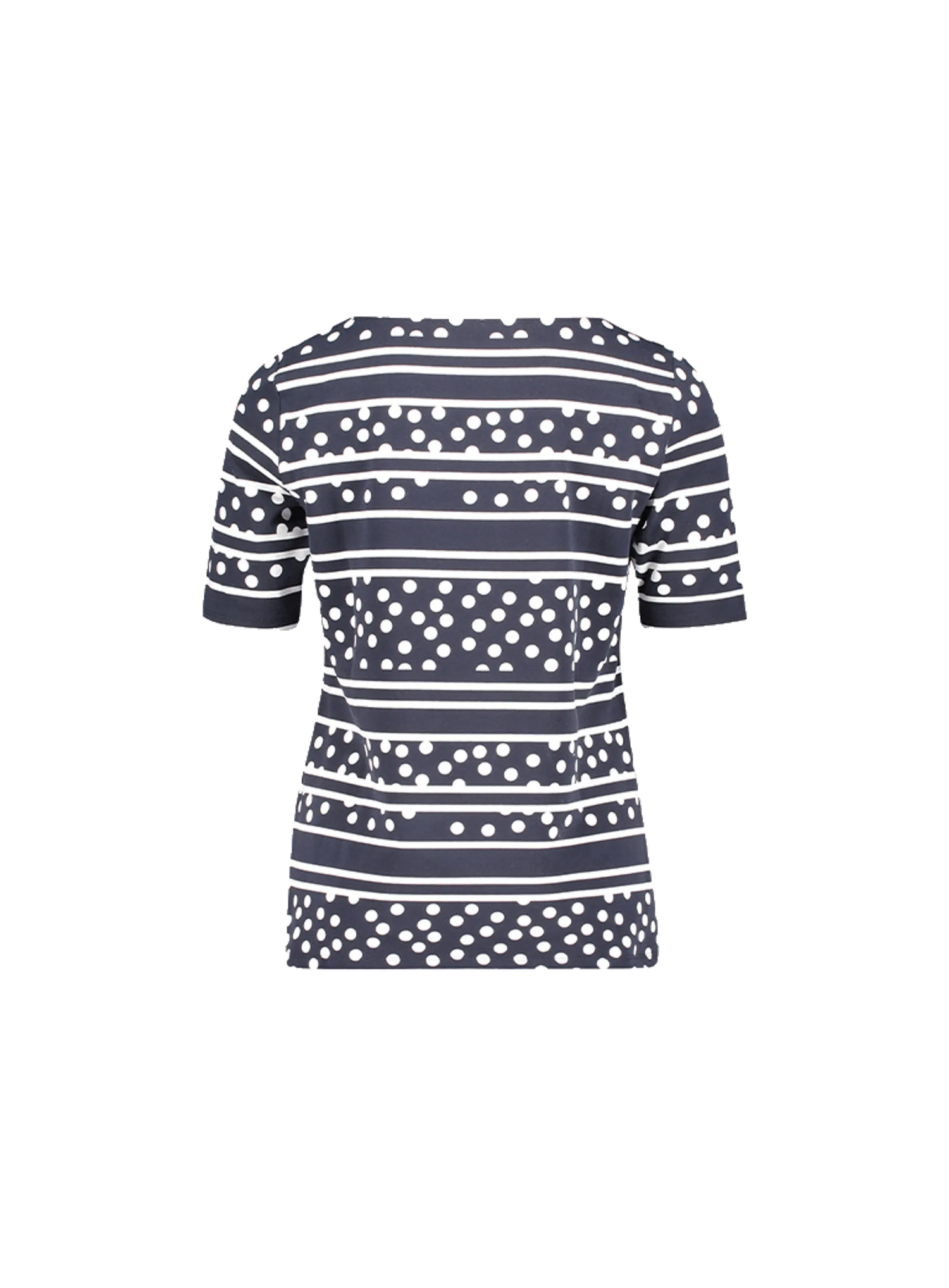 Betty Barclay - Navy and White Stripe and Polka Dot T-Shirt