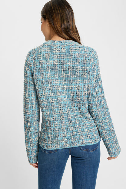 Olsen- Aqua and Beige Jacket