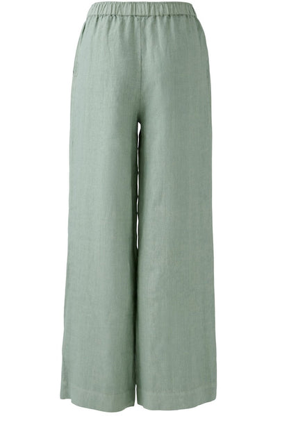 Oui - Olive Wide Leg Linen Pant