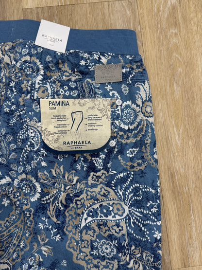 Brax Raphaela Pamina 6/8 Length- Blue and Beige Print
