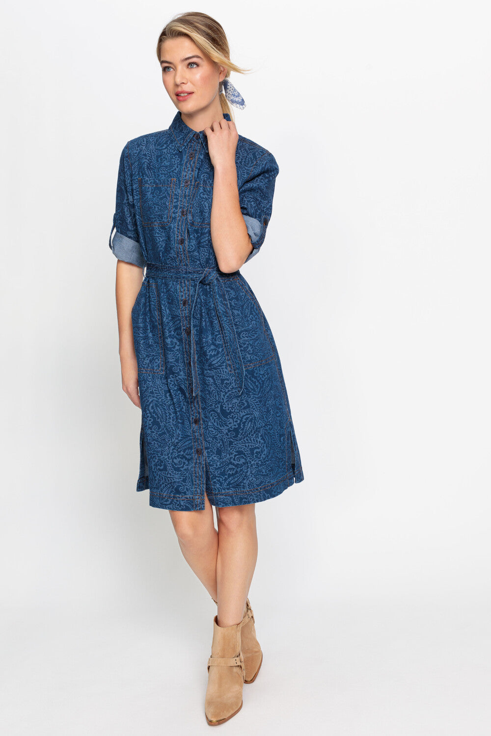 Olsen- Denim Shirt Dress